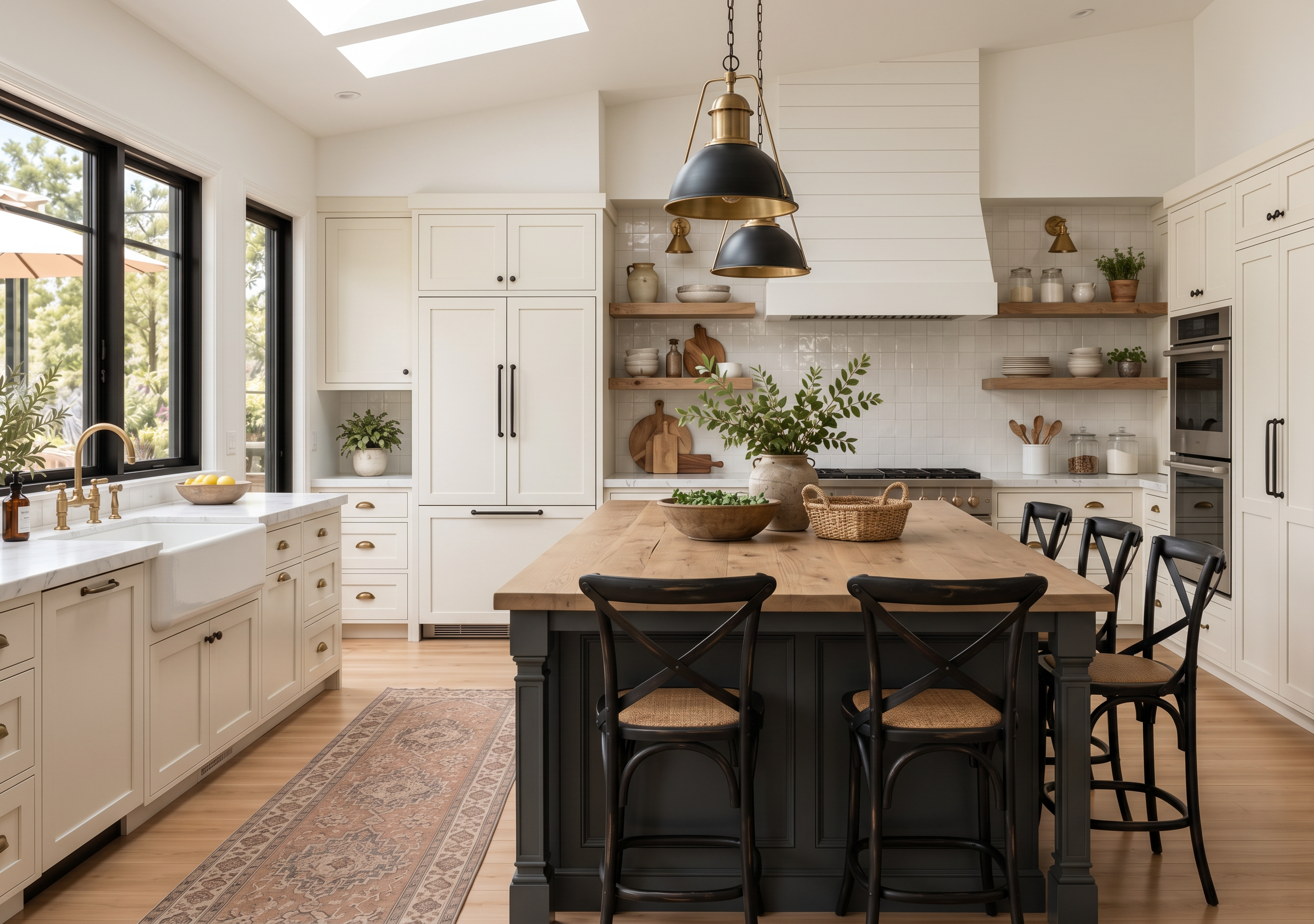 AI-Generated Modern Farmhouse Kitchen with Central Island | ArchitectGPT