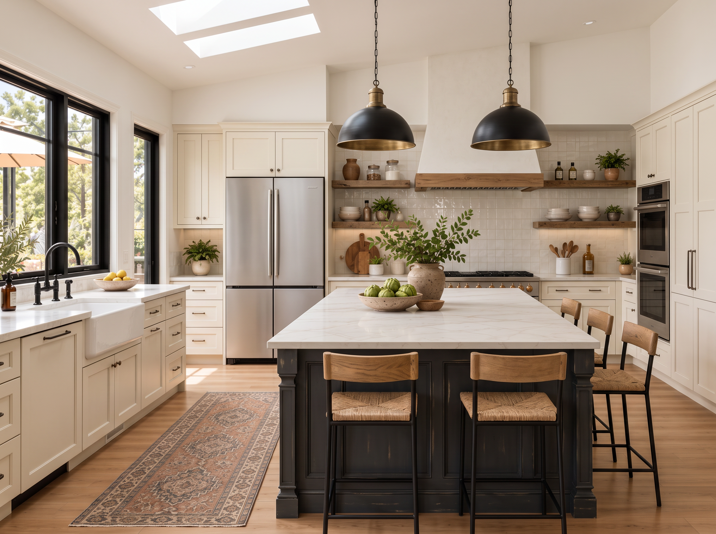 Bright Modern Farmhouse Kitchen with Central Island | ArchitectGPT